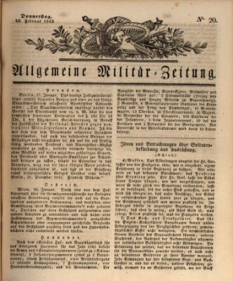 Allgemeine Militär-Zeitung Donnerstag 16. Februar 1843