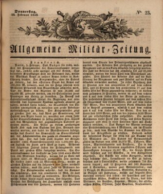 Allgemeine Militär-Zeitung Donnerstag 23. Februar 1843