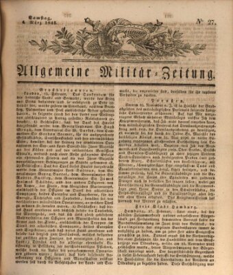 Allgemeine Militär-Zeitung Samstag 4. März 1843