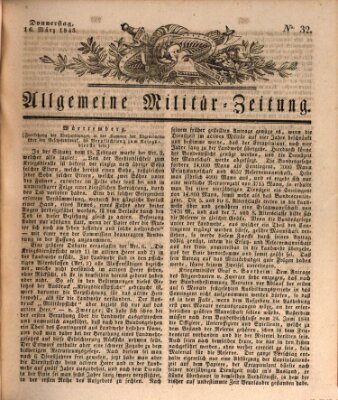 Allgemeine Militär-Zeitung Donnerstag 16. März 1843