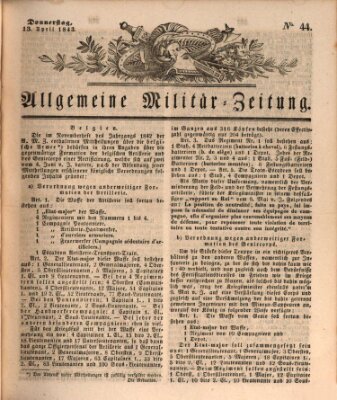 Allgemeine Militär-Zeitung Donnerstag 13. April 1843