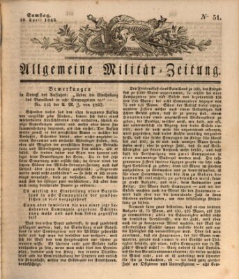 Allgemeine Militär-Zeitung Samstag 29. April 1843