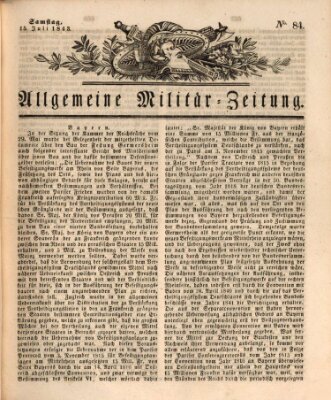 Allgemeine Militär-Zeitung Samstag 15. Juli 1843