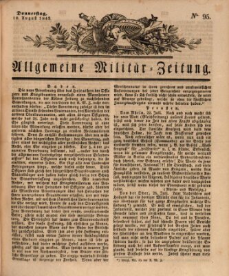 Allgemeine Militär-Zeitung Donnerstag 10. August 1843