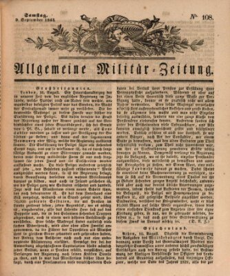 Allgemeine Militär-Zeitung Samstag 9. September 1843