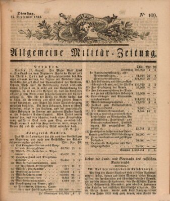 Allgemeine Militär-Zeitung Dienstag 12. September 1843