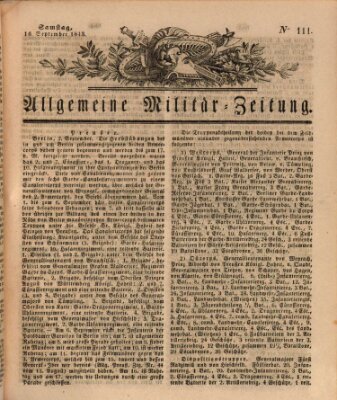 Allgemeine Militär-Zeitung Samstag 16. September 1843