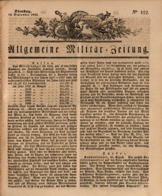 Allgemeine Militär-Zeitung Dienstag 19. September 1843