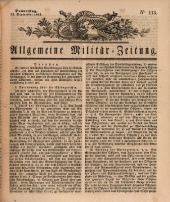 Allgemeine Militär-Zeitung Donnerstag 21. September 1843