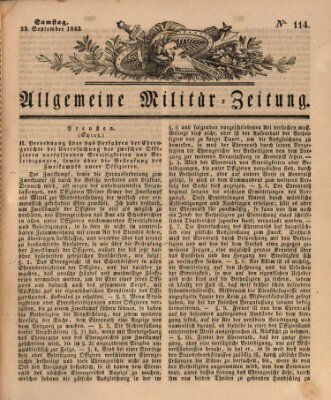 Allgemeine Militär-Zeitung Samstag 23. September 1843