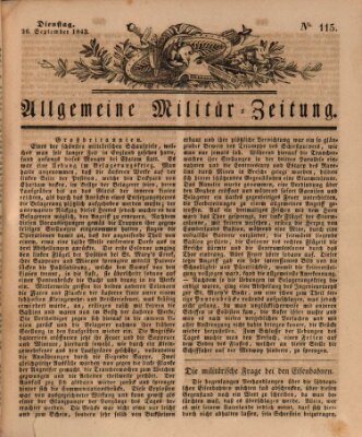 Allgemeine Militär-Zeitung Dienstag 26. September 1843