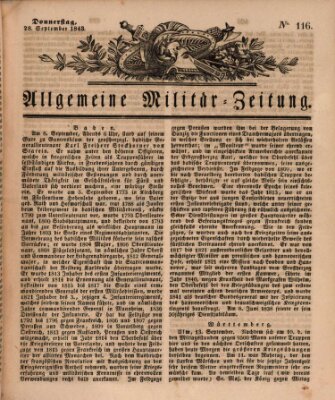 Allgemeine Militär-Zeitung Donnerstag 28. September 1843