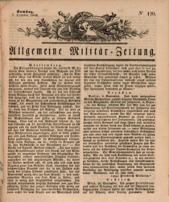 Allgemeine Militär-Zeitung Samstag 7. Oktober 1843