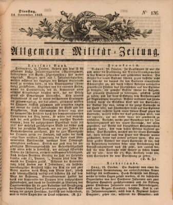 Allgemeine Militär-Zeitung Dienstag 14. November 1843