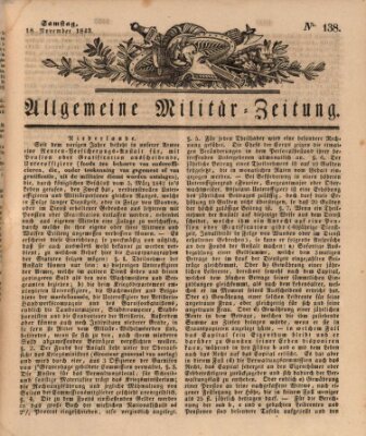 Allgemeine Militär-Zeitung Samstag 18. November 1843