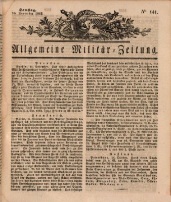 Allgemeine Militär-Zeitung Samstag 25. November 1843