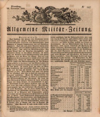 Allgemeine Militär-Zeitung Dienstag 28. November 1843