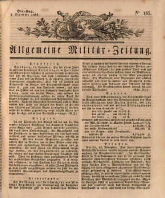 Allgemeine Militär-Zeitung Dienstag 5. Dezember 1843