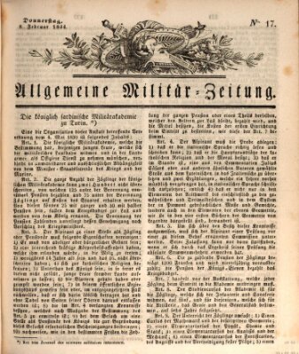 Allgemeine Militär-Zeitung Donnerstag 8. Februar 1844