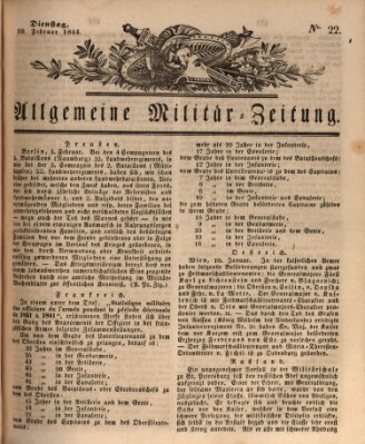 Allgemeine Militär-Zeitung Dienstag 20. Februar 1844