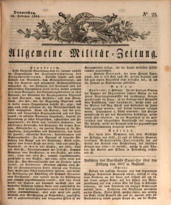 Allgemeine Militär-Zeitung Donnerstag 22. Februar 1844