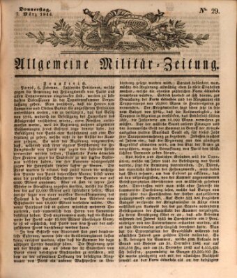 Allgemeine Militär-Zeitung Donnerstag 7. März 1844