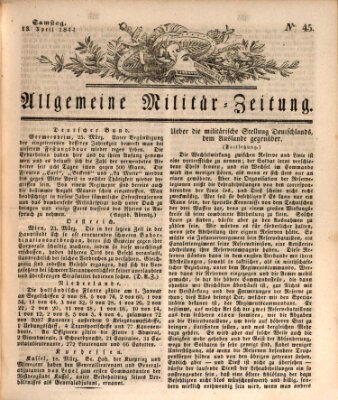 Allgemeine Militär-Zeitung Samstag 13. April 1844