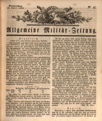 Allgemeine Militär-Zeitung Donnerstag 18. April 1844