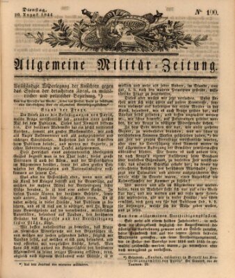 Allgemeine Militär-Zeitung Dienstag 20. August 1844