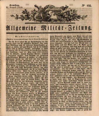 Allgemeine Militär-Zeitung Samstag 31. August 1844