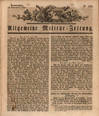 Allgemeine Militär-Zeitung Donnerstag 12. September 1844