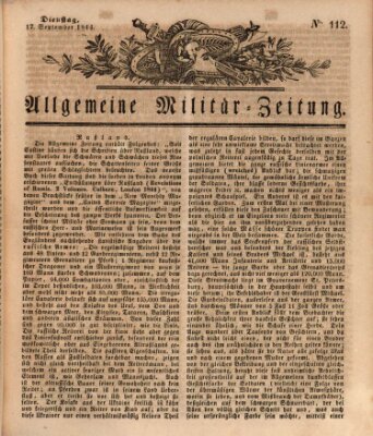 Allgemeine Militär-Zeitung Dienstag 17. September 1844