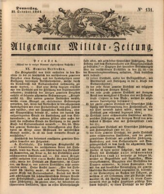 Allgemeine Militär-Zeitung Donnerstag 31. Oktober 1844