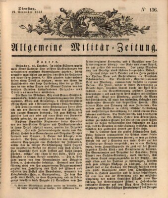 Allgemeine Militär-Zeitung Dienstag 12. November 1844