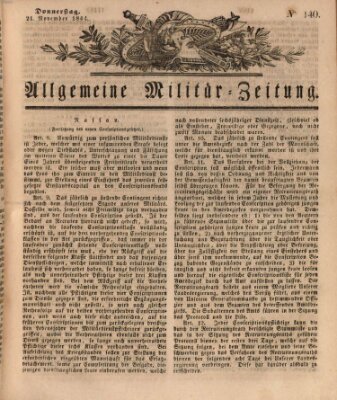 Allgemeine Militär-Zeitung Donnerstag 21. November 1844