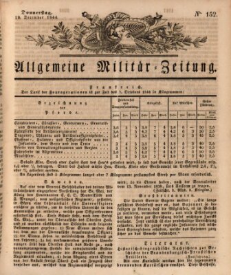 Allgemeine Militär-Zeitung Donnerstag 19. Dezember 1844