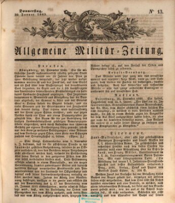 Allgemeine Militär-Zeitung Donnerstag 30. Januar 1845