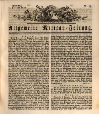 Allgemeine Militär-Zeitung Dienstag 11. Februar 1845