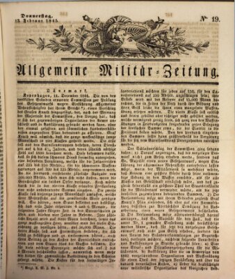 Allgemeine Militär-Zeitung Donnerstag 13. Februar 1845