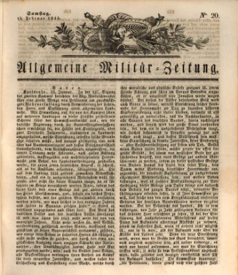 Allgemeine Militär-Zeitung Samstag 15. Februar 1845