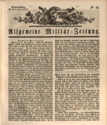 Allgemeine Militär-Zeitung Donnerstag 20. Februar 1845