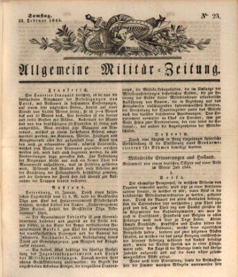 Allgemeine Militär-Zeitung Samstag 22. Februar 1845