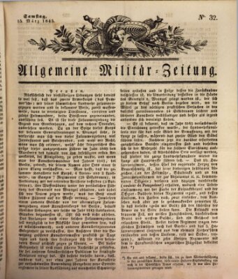 Allgemeine Militär-Zeitung Samstag 15. März 1845