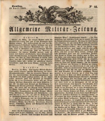 Allgemeine Militär-Zeitung Samstag 12. April 1845