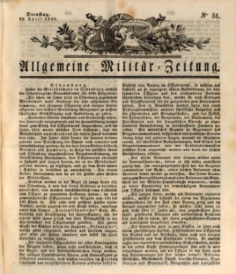 Allgemeine Militär-Zeitung Dienstag 29. April 1845