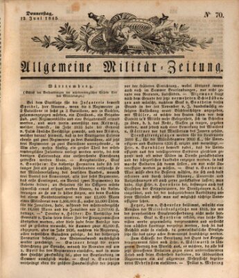 Allgemeine Militär-Zeitung Donnerstag 12. Juni 1845