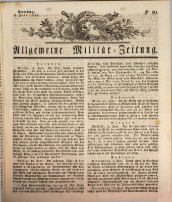 Allgemeine Militär-Zeitung Samstag 5. Juli 1845