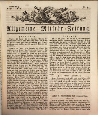 Allgemeine Militär-Zeitung Dienstag 8. Juli 1845