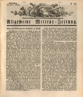 Allgemeine Militär-Zeitung Samstag 12. Juli 1845