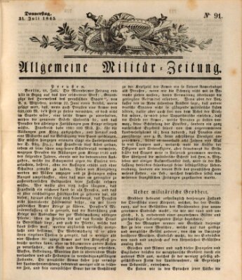 Allgemeine Militär-Zeitung Donnerstag 31. Juli 1845